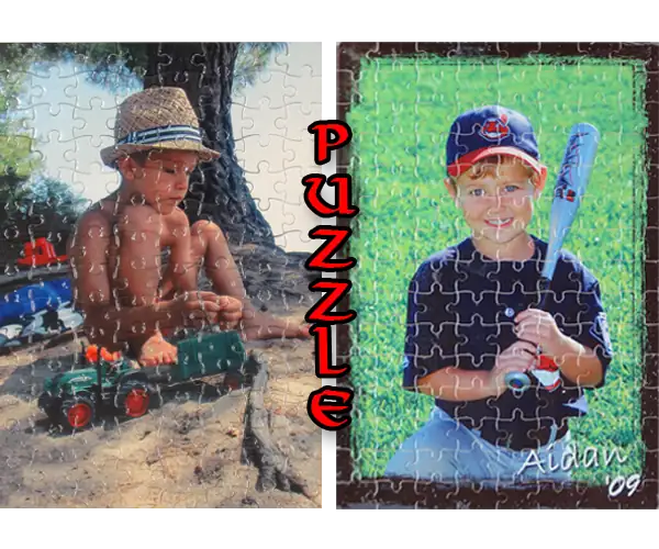 Slagalica od fotografije: puzzle sa slikama dva dečaka